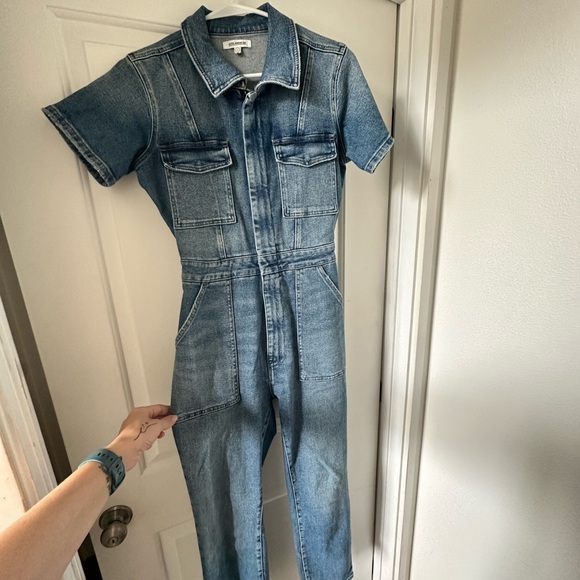 Like new (only worn once) Good American Denim Jumpsuit - Picture 8 of 11